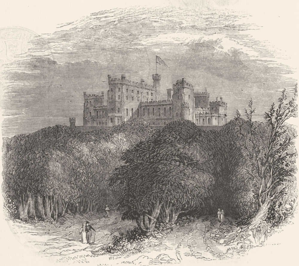 LEICS. Belvoir Castle. temp Charles II 1845 old antique vintage print picture