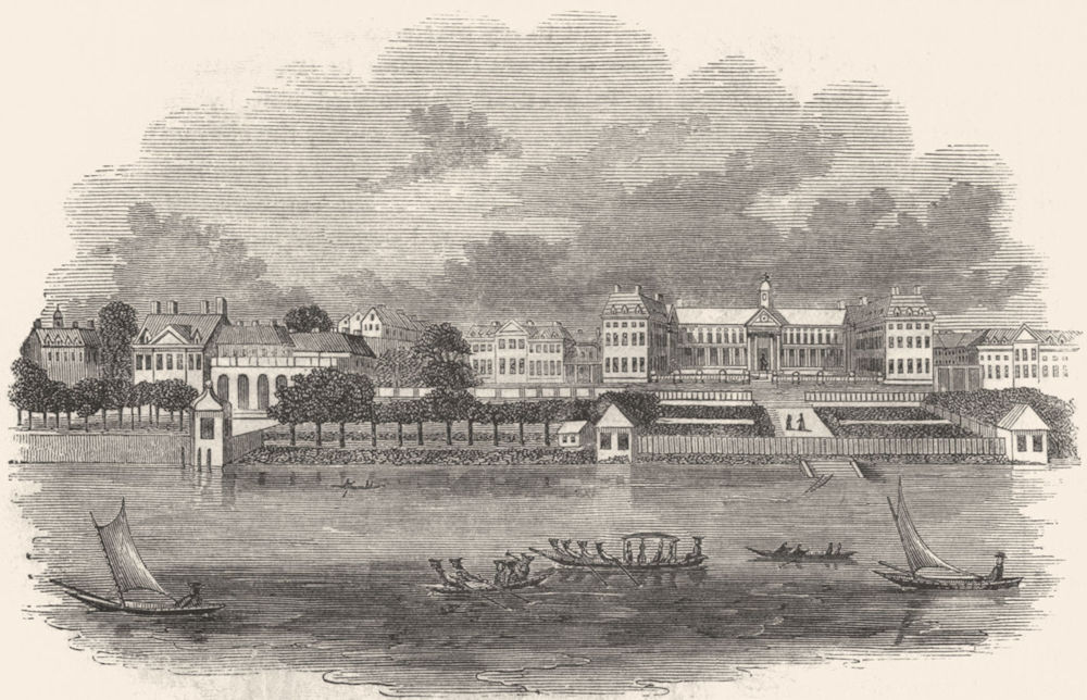 Associate Product LONDON. Chelsea Hospital 1715 1845 old antique vintage print picture