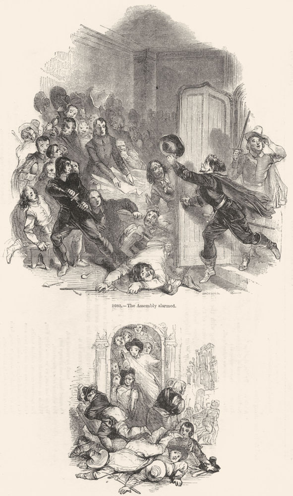 Associate Product SOCIETY. Assembly alarmed; dispersing 1845 old antique vintage print picture