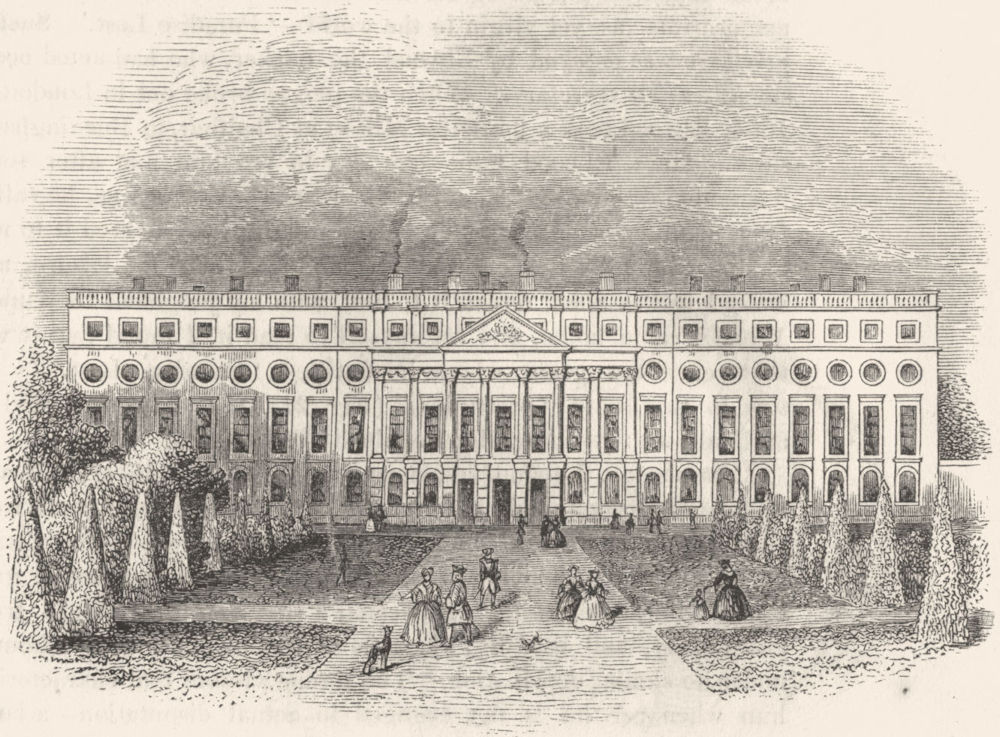 LONDON. Hampton Court Palace  1845 old antique vintage print picture