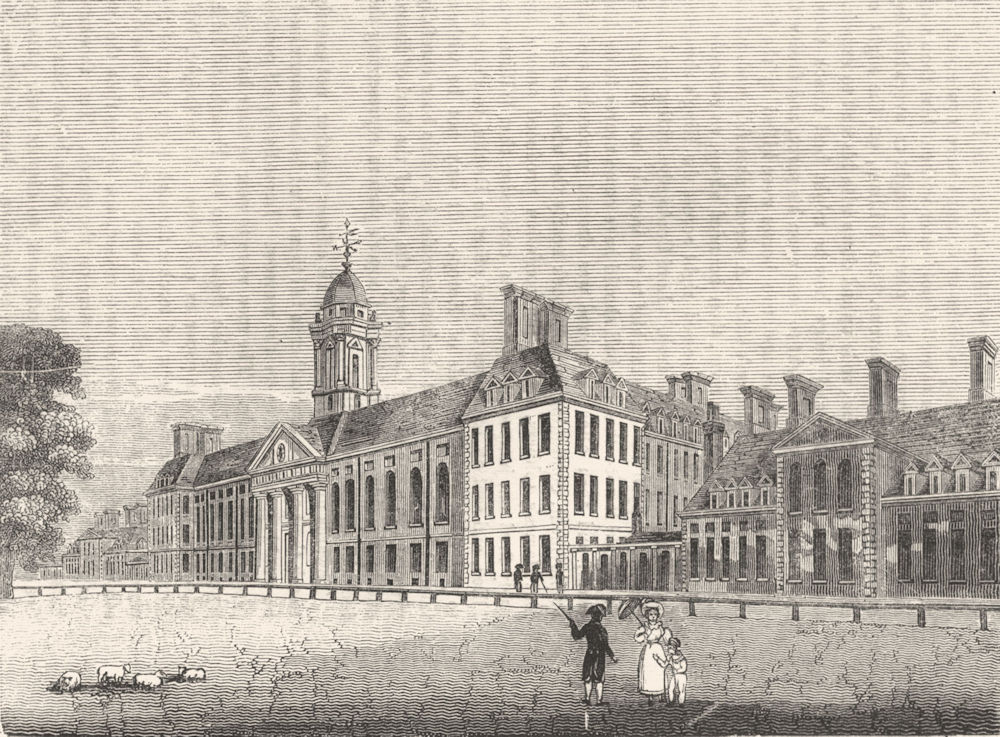 LONDON. North Chelsea Hospital 1845 old antique vintage print picture
