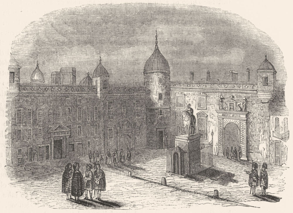 SCOTLAND. Parliament House & Sq, Edinburgh 1845 old antique print picture