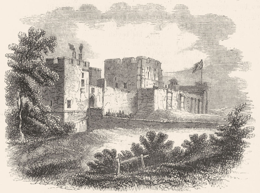 CUMBS. Carlisle Castle 1845 old antique vintage print picture