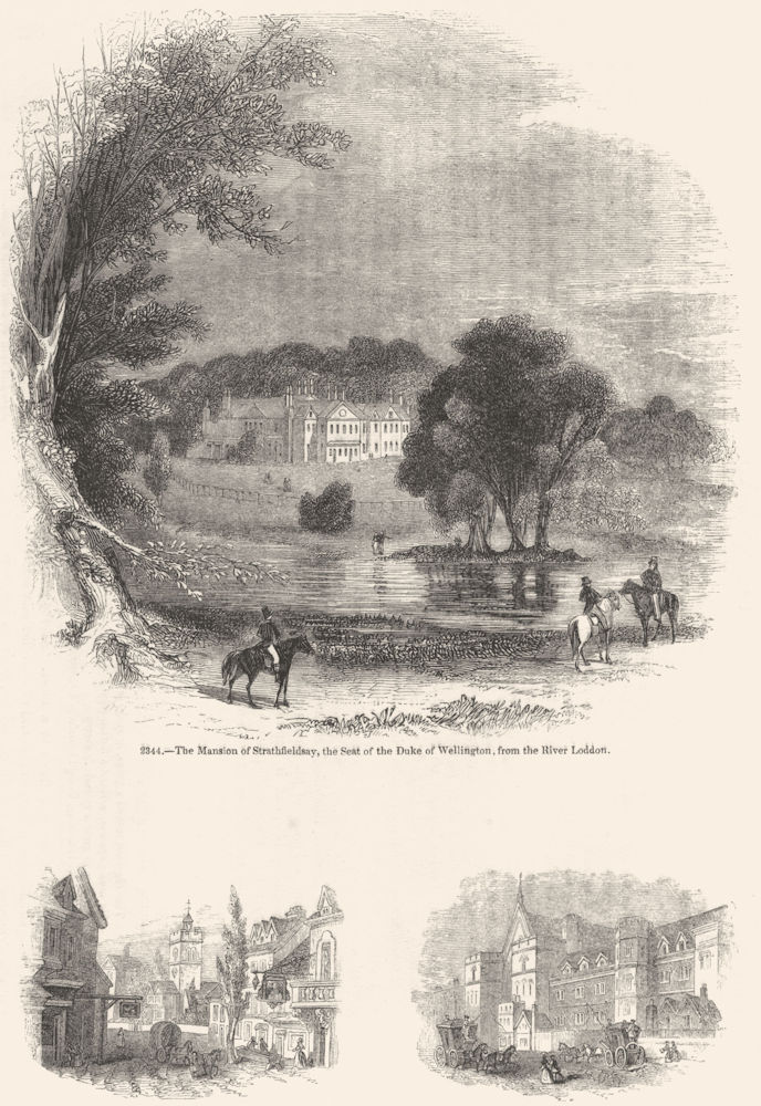STRATFIELD SAYE. & Islington, Westminster Hall c1750 1845 old antique print