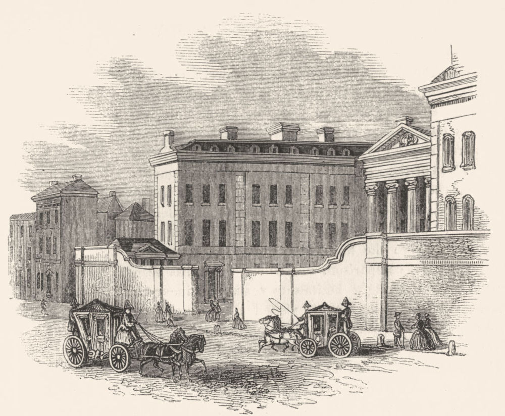 BUILDINGS. Admiralty before Adam's Screen was built 1845 old antique print