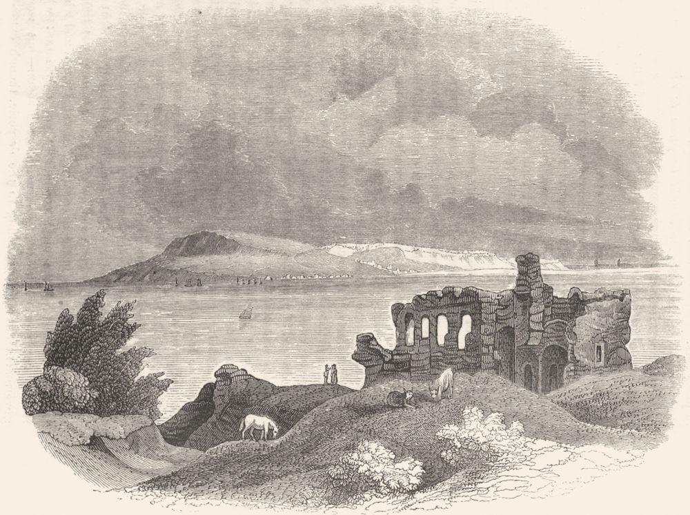 DORSET. Portland, from Sandsfoot Castle(Henry VIII) 1845 old antique print