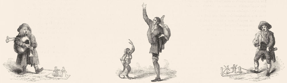 Associate Product SOUTHWARK FAIR. Dancing-dolls; Posture-master 1845 old antique print picture