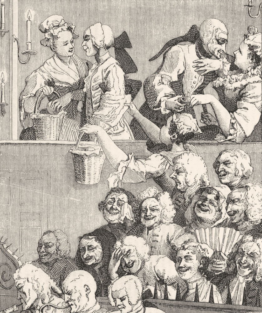 SOCIETY. The laughing audience 1845 old antique vintage print picture