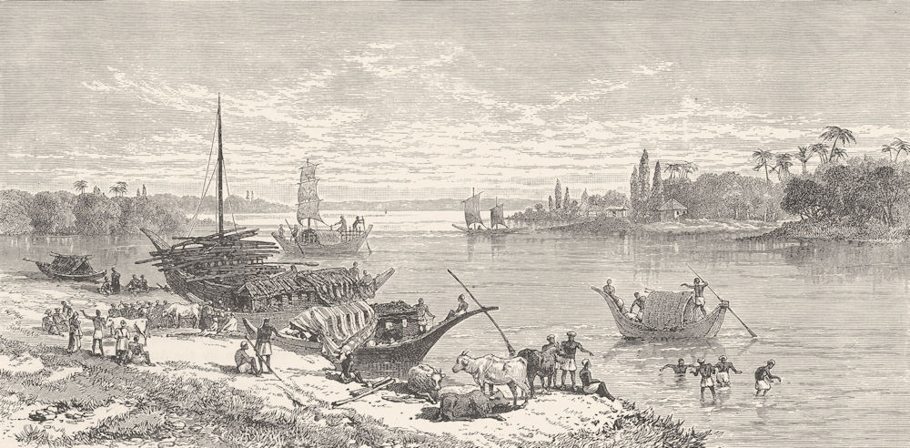 Barrakpur/Barrackpore. Cantonment on the Hugli, near Calcutta Kolkata 1893