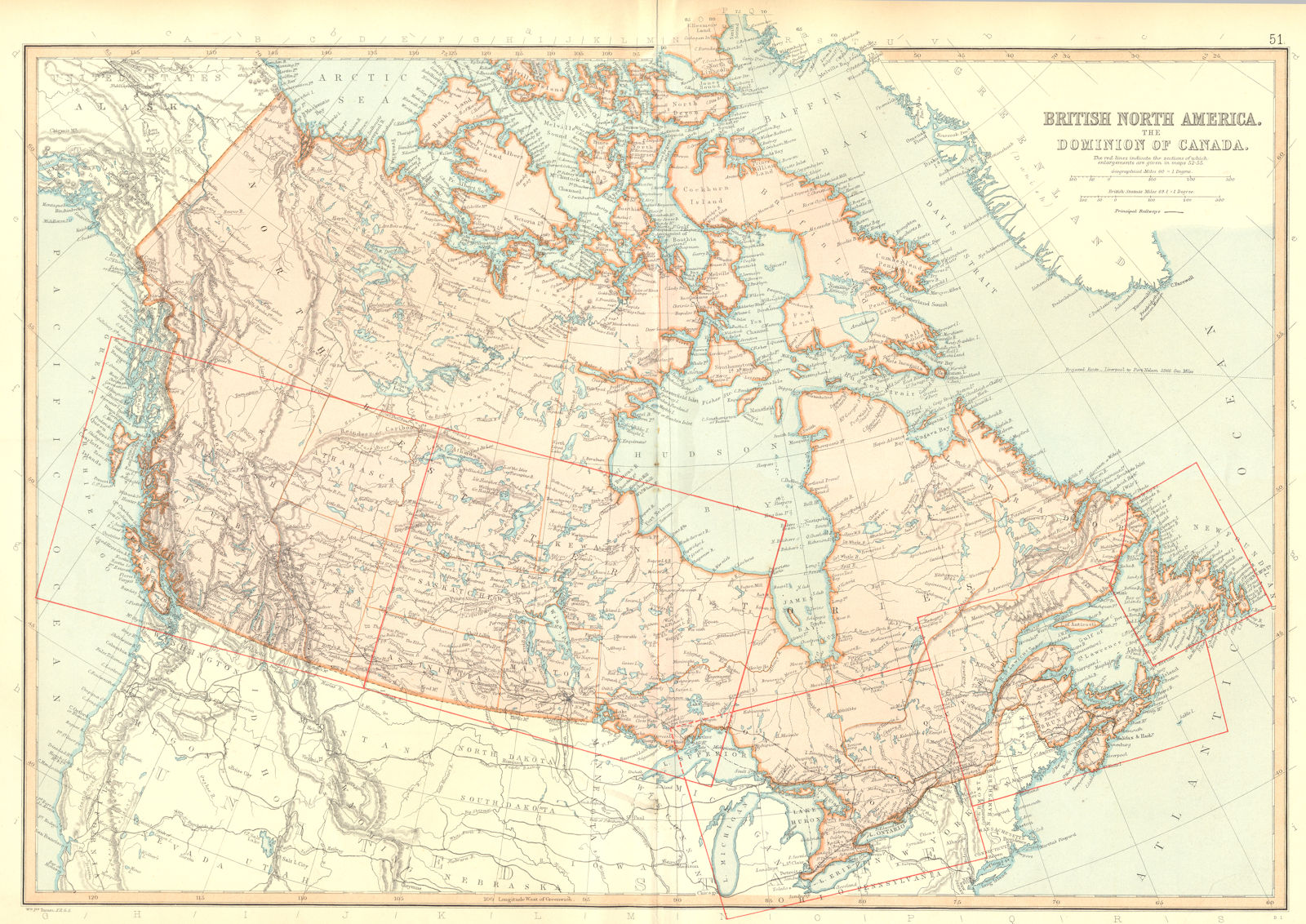 CANADA. Dominion of; British North America. Railways. BLACKIE 1893 old map