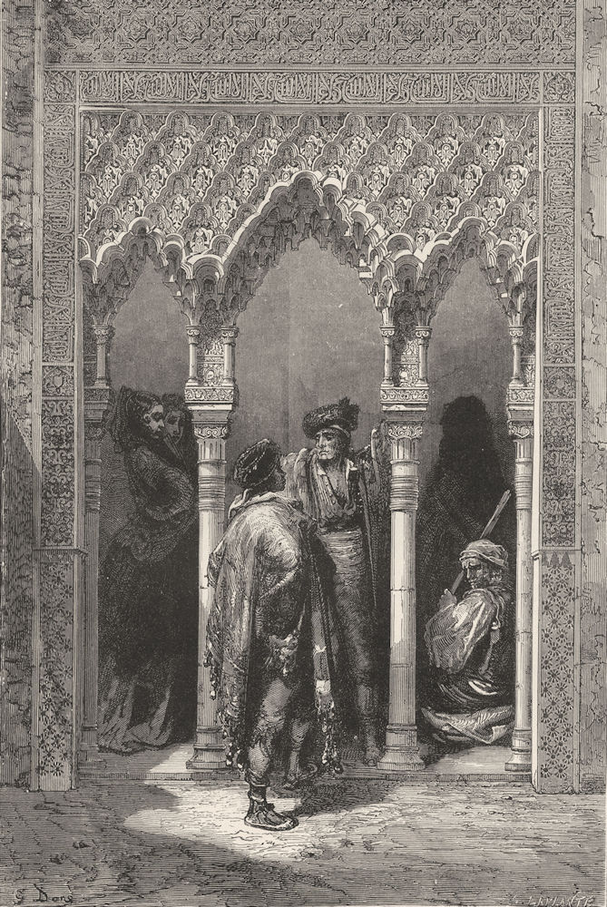 SPAIN. Gate of the Sala de Justicia 1881 old antique vintage print picture