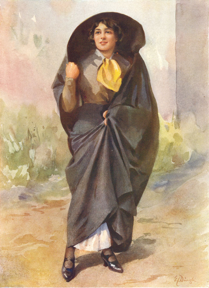 MALTA. Maltese lady wearing National Headdress, Faldetta (Dingli) 1927 print