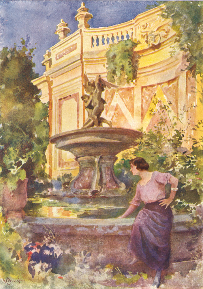 Associate Product MALTA. Fountain Sant' Antonio gardens (Dingli) 1927 old vintage print picture