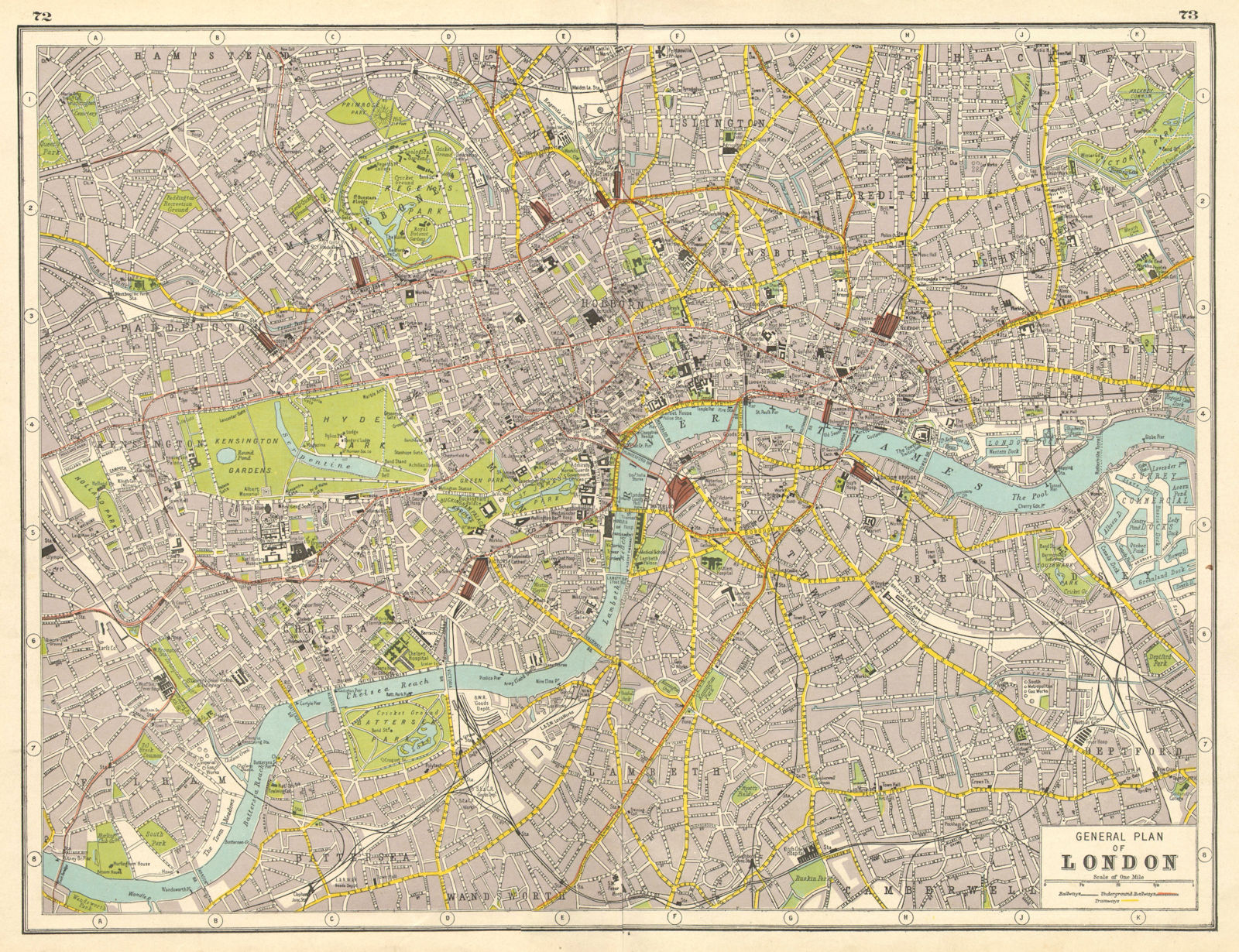 Associate Product LONDON. Central London plan. HARMSWORTH 1920 old antique map chart