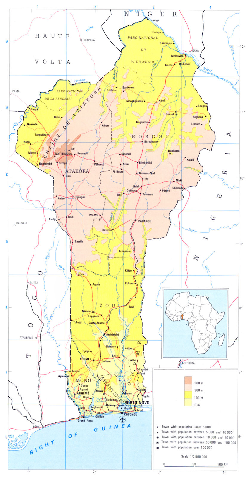 Associate Product BENIN. Benin; Republic of Benin 1973 old vintage map plan chart