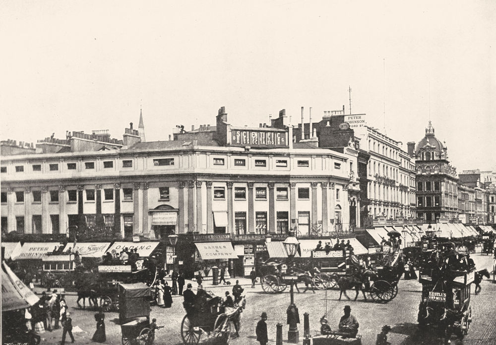 Associate Product LONDON. Oxford Circus- From the Corner of Upper Oxford Street 1896 old print