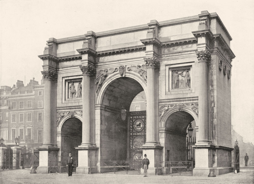 Associate Product LONDON. The Marble Arch- From the Park 1896 old antique vintage print picture