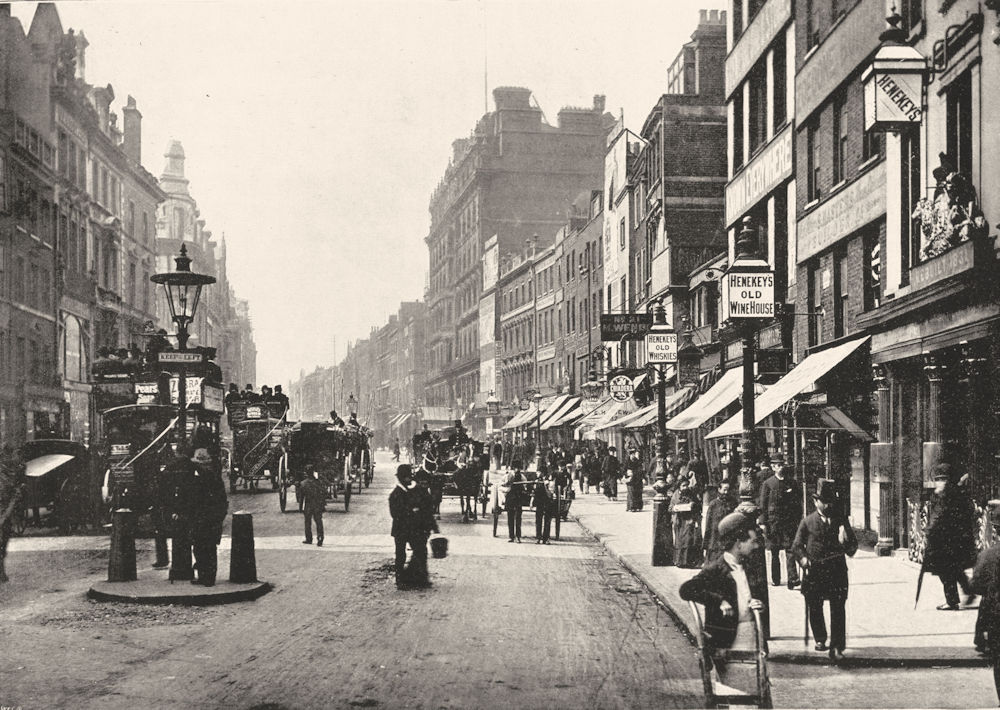 LONDON. Holborn- Near Chancery Lane, The First Avenue Hotel on the Right 1896