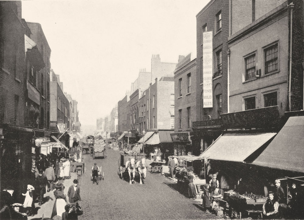 LONDON. Hoxton- Pitfield street 1896 old antique vintage print picture
