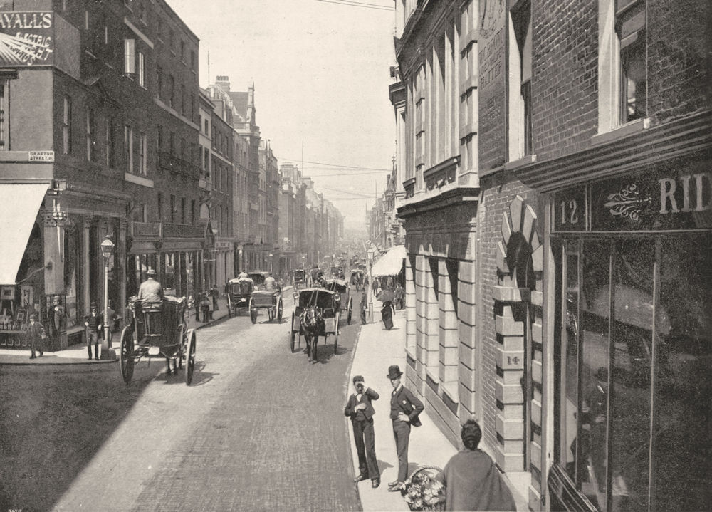 Associate Product LONDON. Bond Street- Looking towards Oxford Street 1896 old antique print