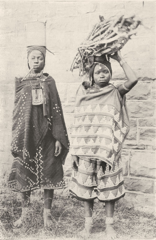 SOUTH AFRICA. Fingoe Girls 1899 old antique vintage print picture