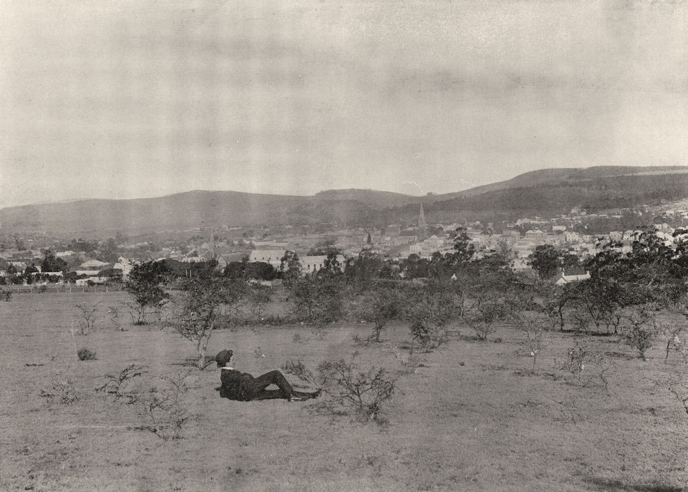 SOUTH AFRICA. General View of Grahamstown 1899 old antique print picture