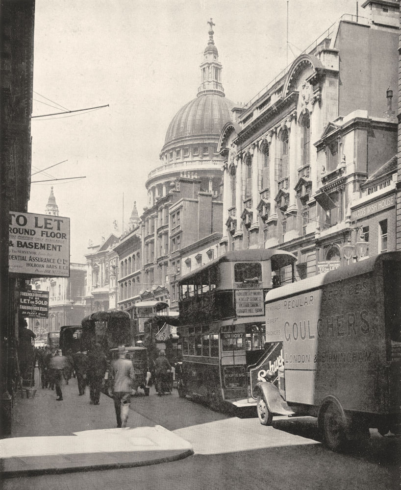 Associate Product LONDON. St Paul's cathedral. South side Cannon St Friday St 1944 old print