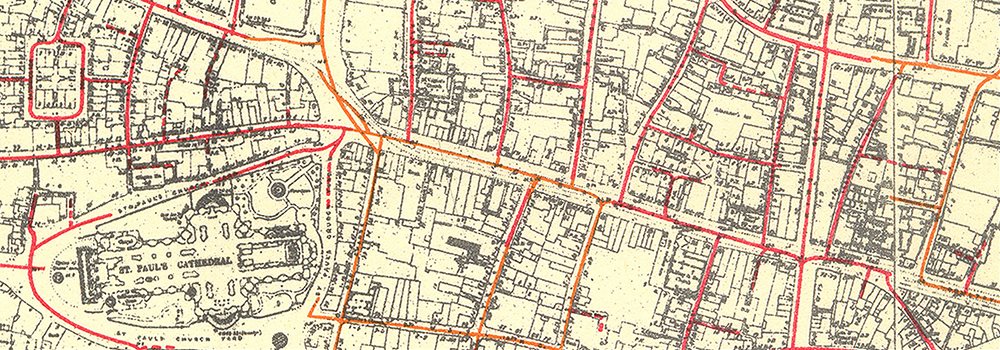 SEWERS 1944 old vintage map chart CITY OF LONDON Town planning survey 1944 