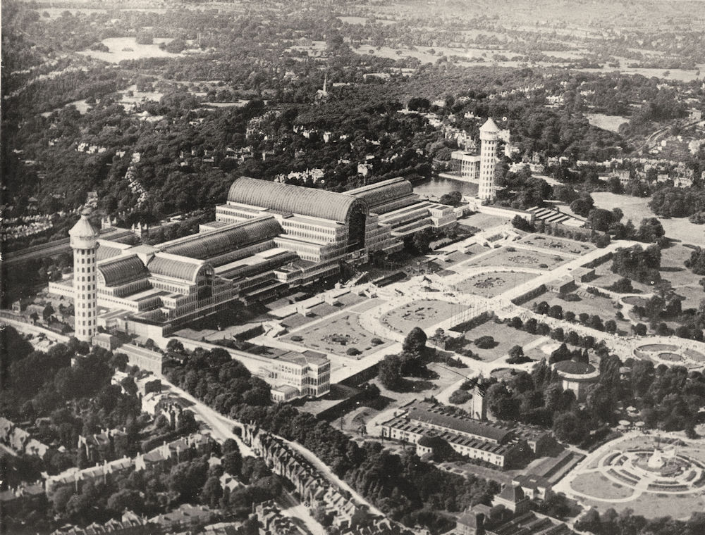Associate Product LONDON. The Crystal Palace before its destruction by fire, 1936 1943 old print