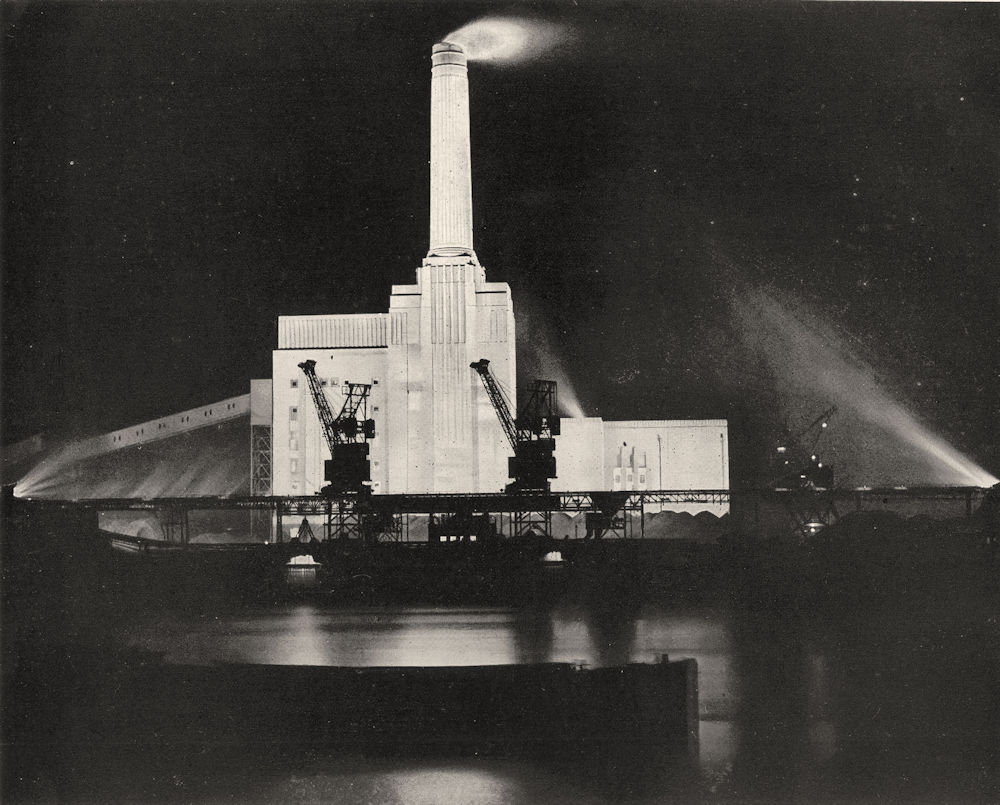 LONDON. Design of Industrial Buildings 1 Battersea Power Station 1943 print