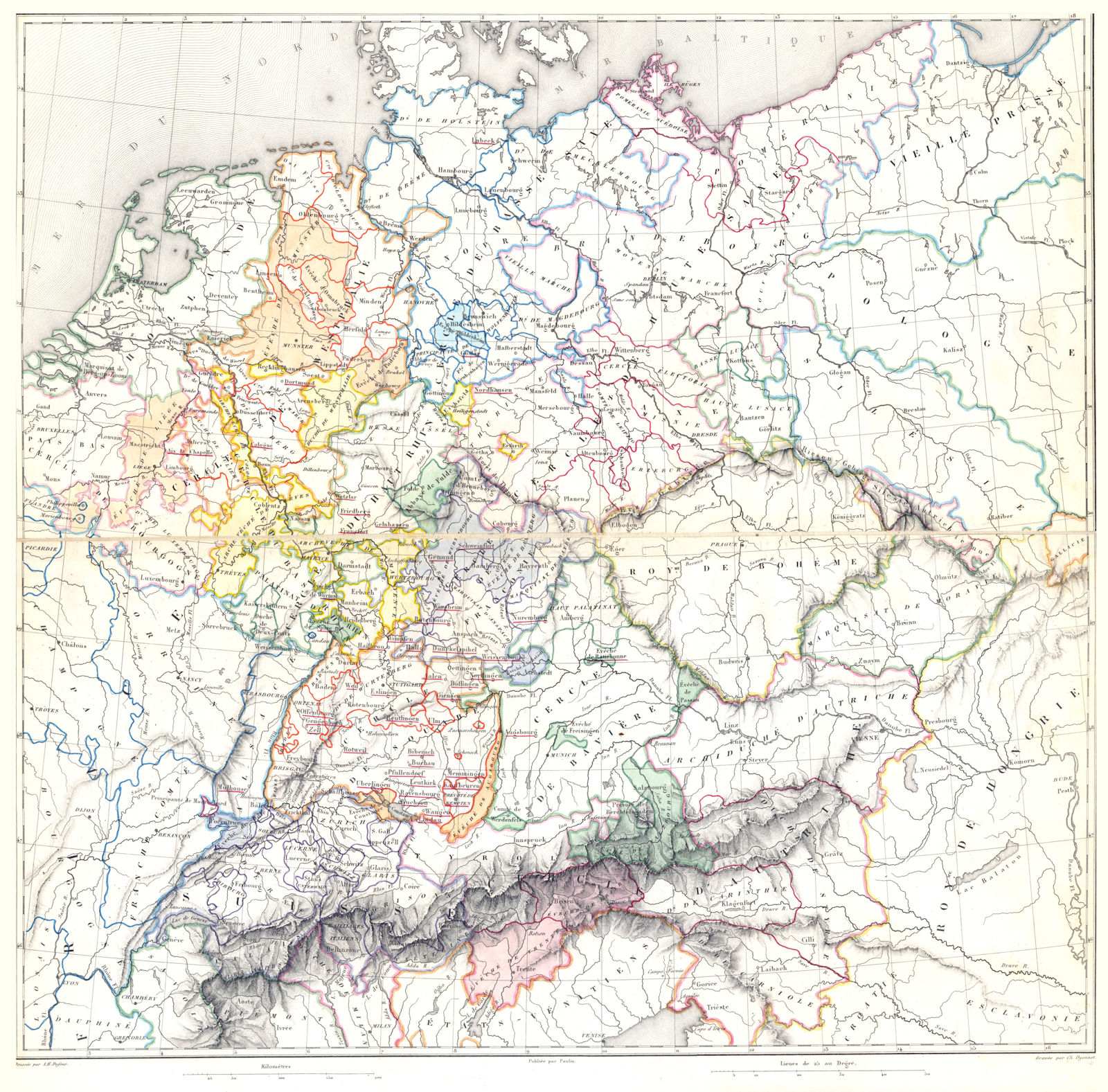 Associate Product GERMANY MEDIATISATION. Carte Générale de L'Allemagne en 1789 1859 old map