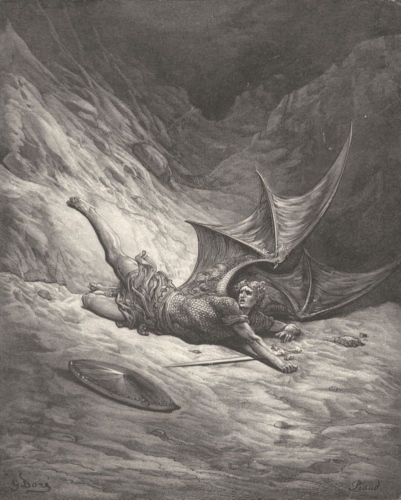MILTON PARADISE LOST. Then Satan 1st knew pain & writhed him to & fro c1886