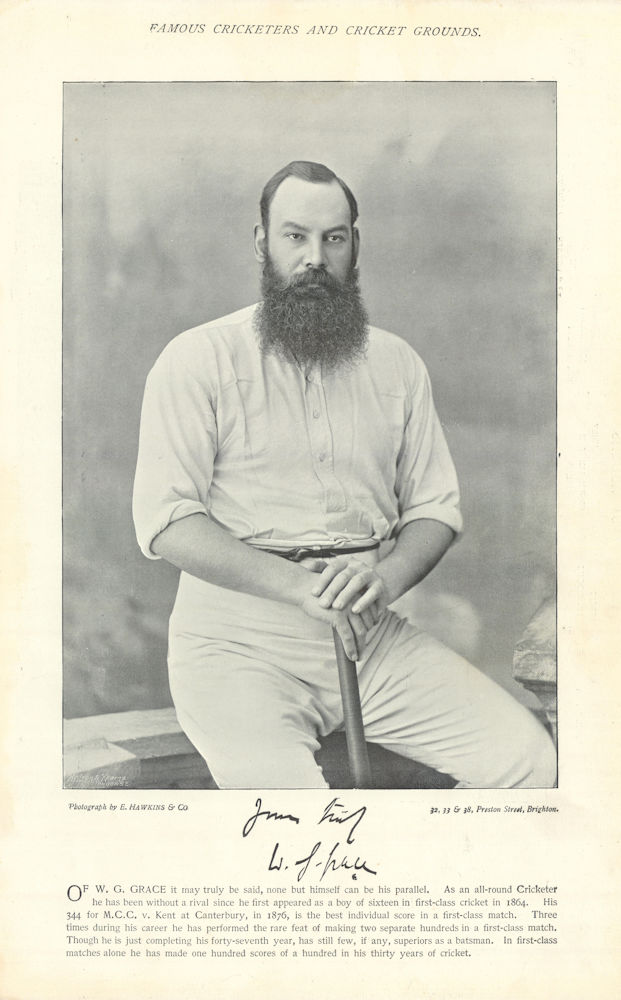 W. G. (William Gilbert) Grace. Greatest cricketer. Batsman. Gloucestershire 1895
