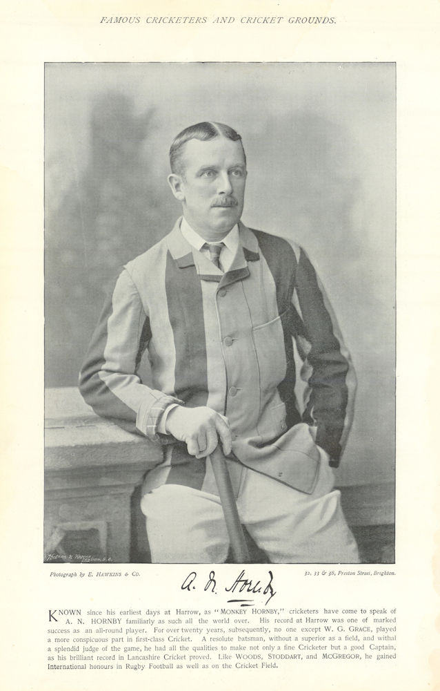 Associate Product Albert Neilson (A. N.) Hornby. "Monkey Hornby". Lancashire cricketer 1895