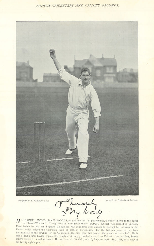 Samuel "Sammy" Woods. All-rounder. England & Australia. Somerset cricketer 1895