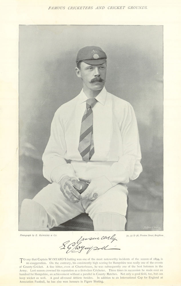 Associate Product Edward George "Teddy"  Wynyard. Batsman. Won F.A. Cup. Hampshire cricketer 1895