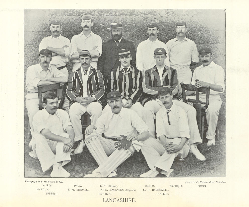 Associate Product Lancashire County Cricket Team Mold Paul Lunt Baker Smith Sugg Ward Briggs 1895