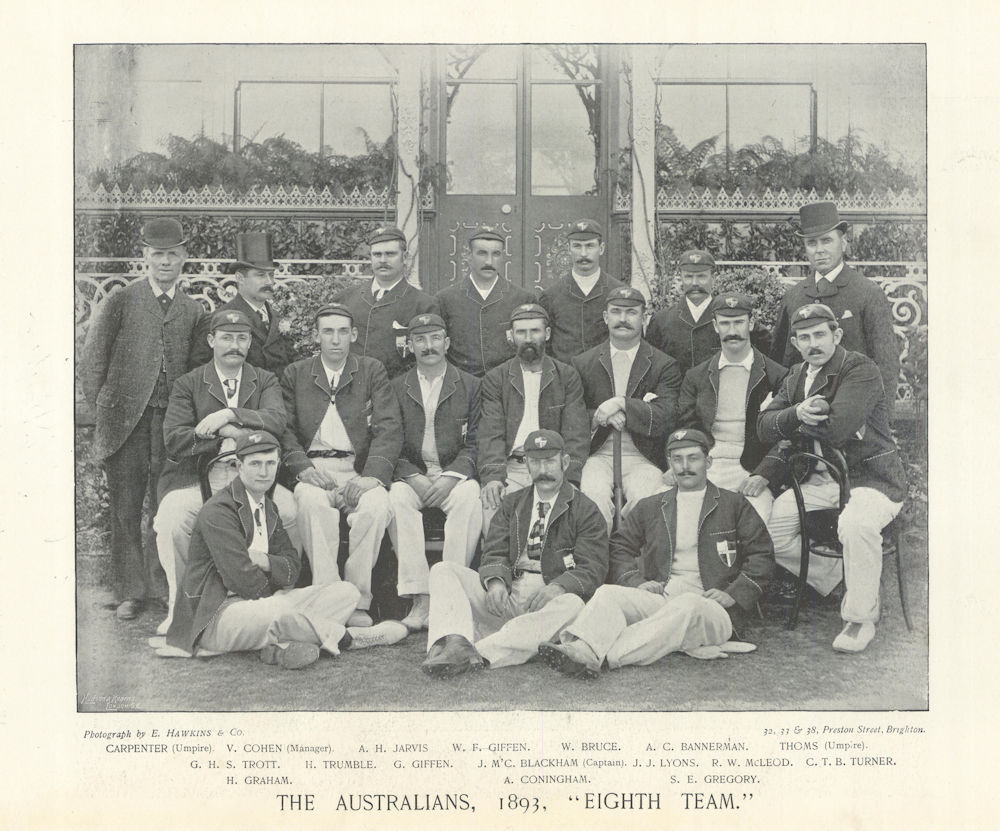 Australians 1893 "Eighth Team" Cohen Jarvis Giffen Bruce Thoms Trott Lyons 1895
