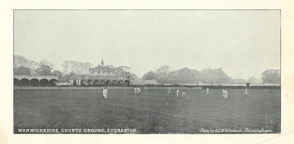 Associate Product Warwickshire County Cricket Ground, Edgbaston 1895 old antique print picture