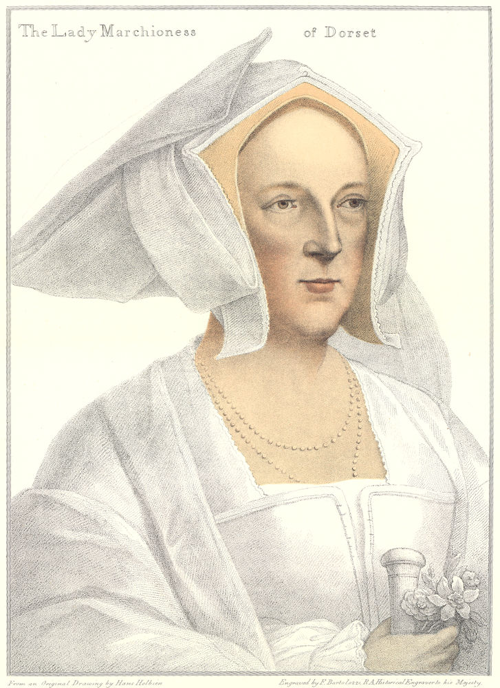 Frances Brandon Lady Marchioness of Dorset. Bartolozzi/Holbein. Henry VIII 1884