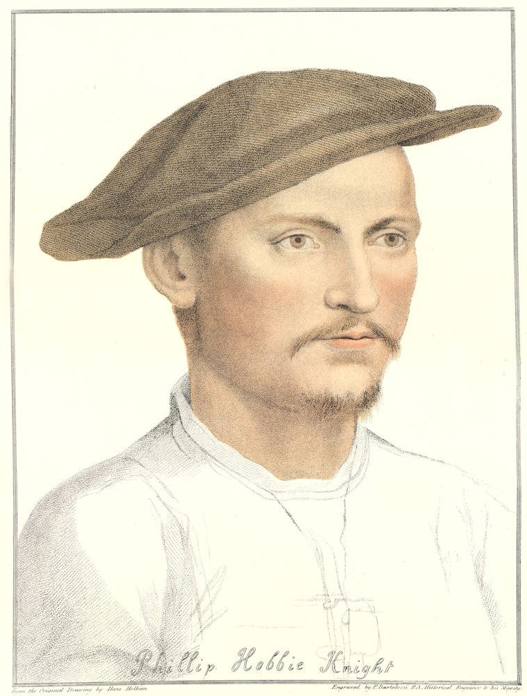 Associate Product Sir Philip Hoby (Hobby/Hobbye) by Bartolozzi/Holbein. Henry VIII's court 1884