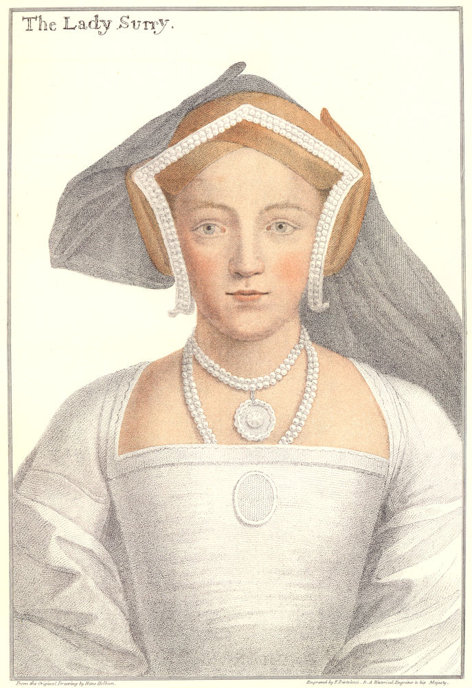 Associate Product Lady Frances Howard Countess of Surrey. Bartolozzi/Holbein Henry VIII court 1884