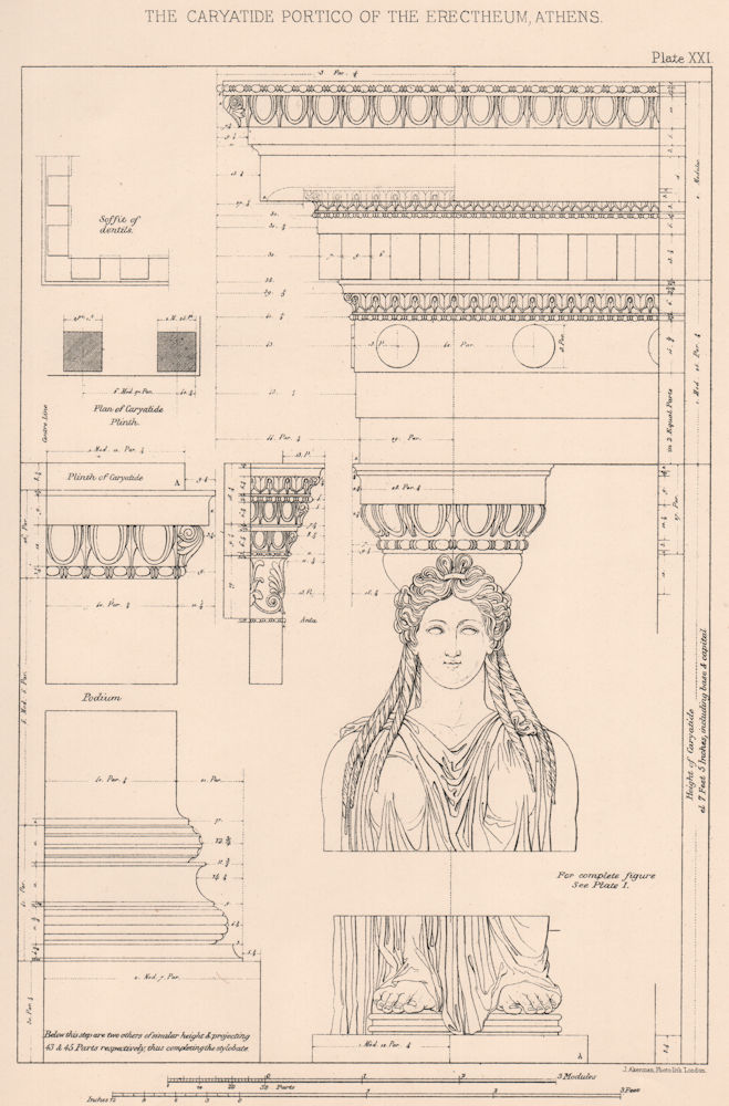 Associate Product CLASSICAL ARCHITECTURE. The Caryatide portico of the Erectheum, Athens 1902