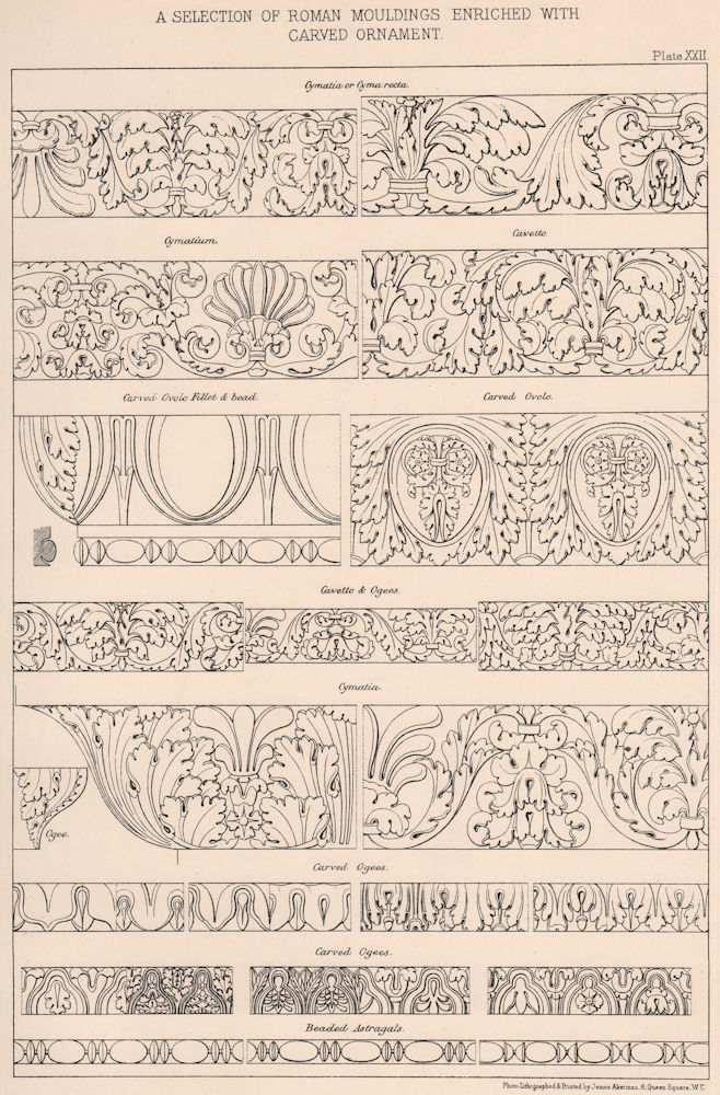 Associate Product ARCHITECTURE. A Selection of Roman Mouldings enriched with carved ornament 1902