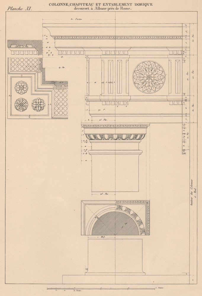 Associate Product DORIC ARCHITECTURE. Albano, Rome. Column, Capital and Entablature 1931 print