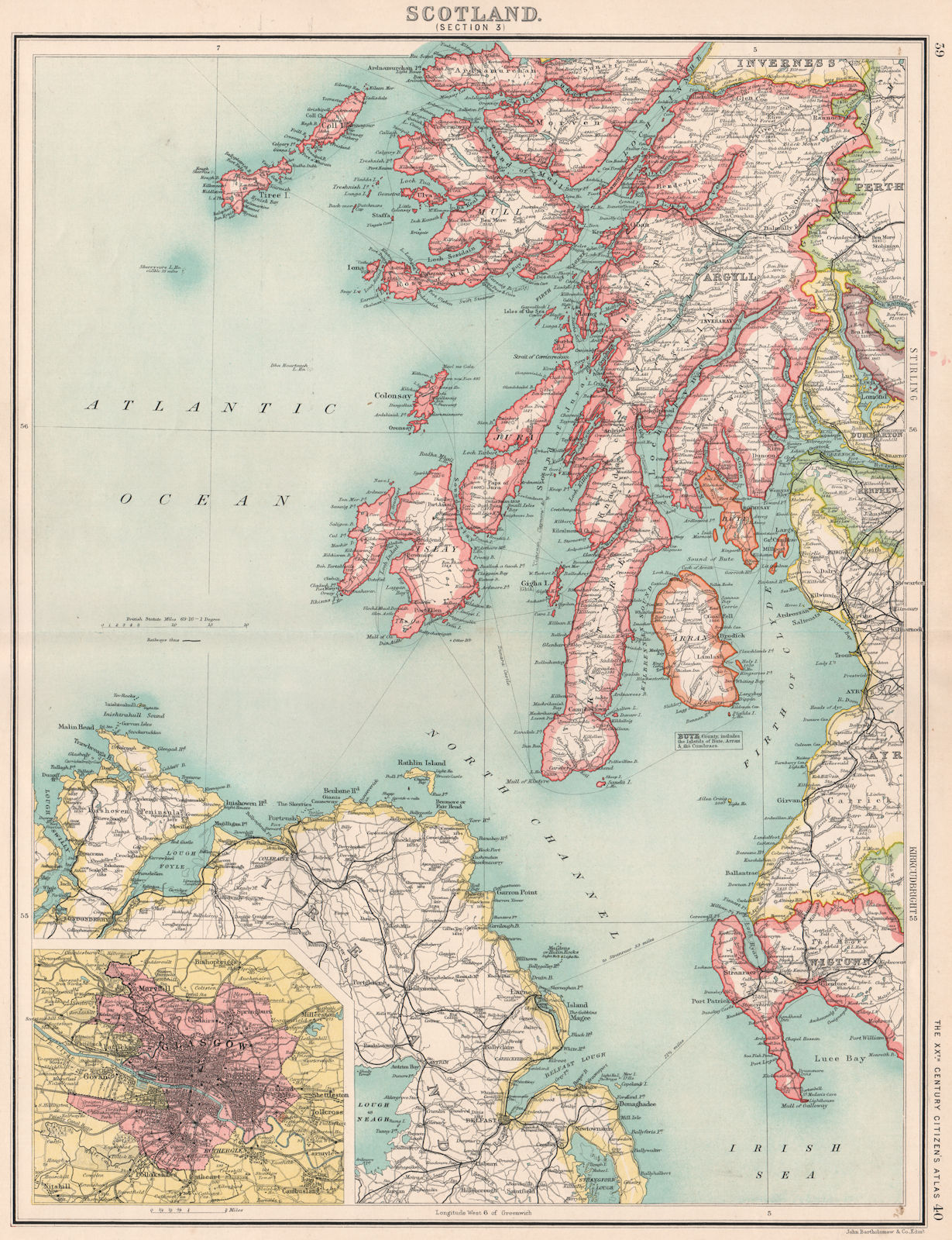 Associate Product SCOTLAND SW. Argyll Ayrshire Wigtownshire Mull Arran Jura Islay Kintyre 1901 map