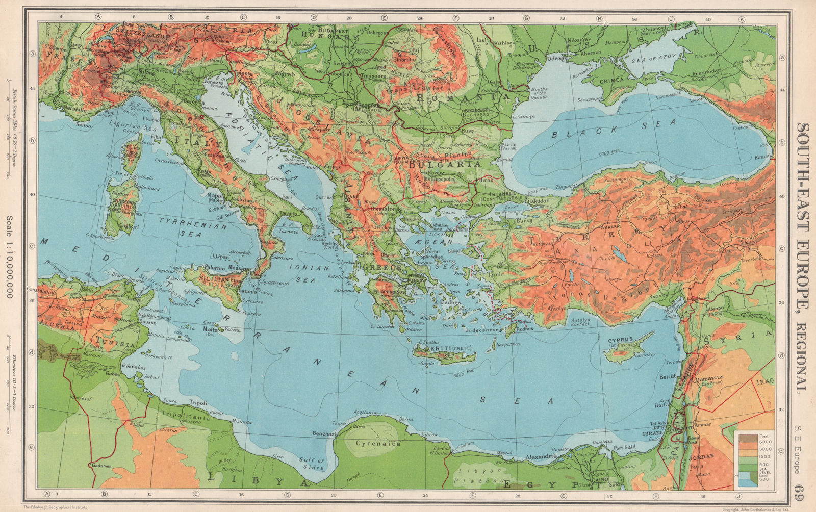 SE EUROPE.Pre Osimo Treaty. Free Territory of Trieste Zone B is Italian 1952 map