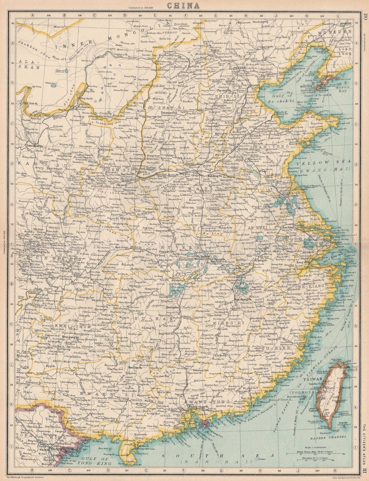CHINA. Port Arthur (Ryojun) Formosa Taiwan as Japanese. BARTHOLOMEW 1924 map