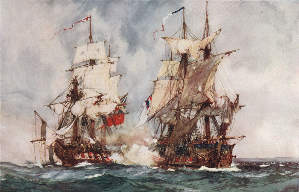 ROYAL NAVY. Capture of the French "Reunion" by Frigate "Crescent" 1793 1901
