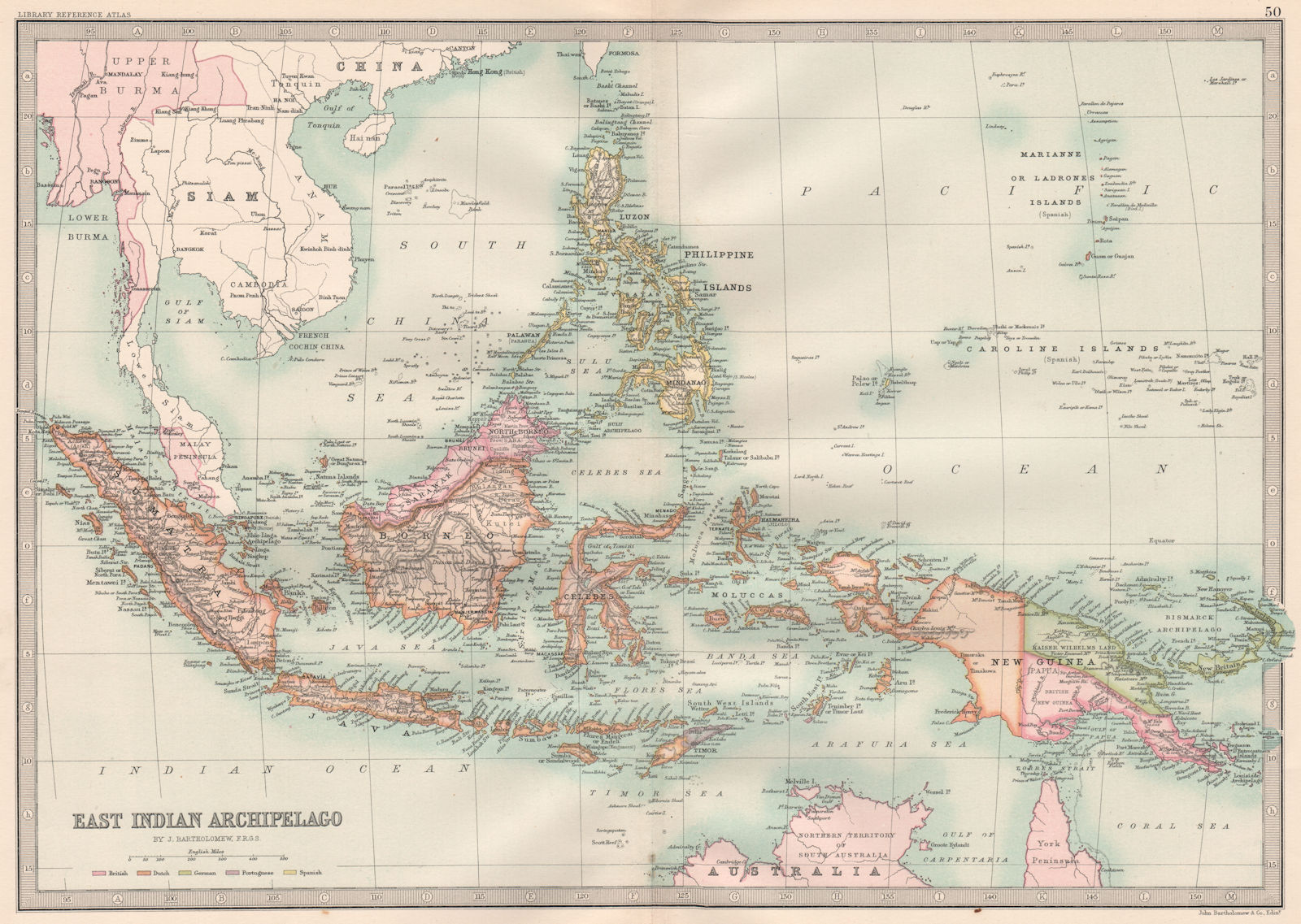 Associate Product INDIES. Dutch East Indies Philippines New Guinea Bismarck Archipelago 1890 map